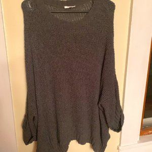 Gray Waffle Knit Tunic Sweater